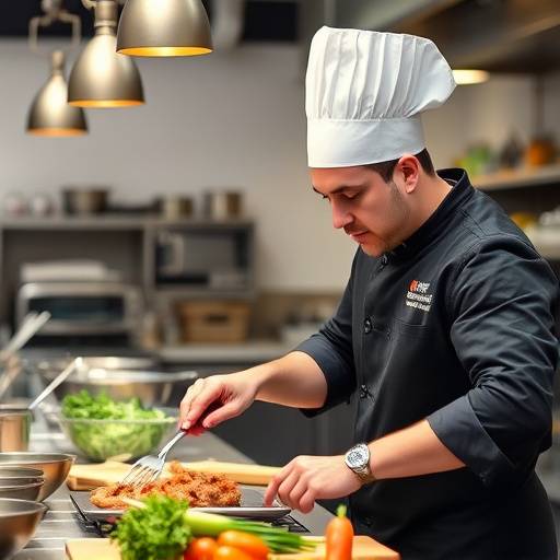 Imagen de un chef profesional impartiendo una clase de cocina